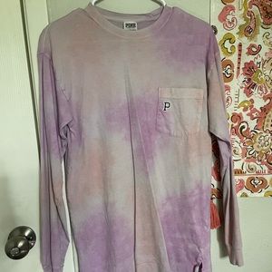 PINK faded tie-dye long sleeve